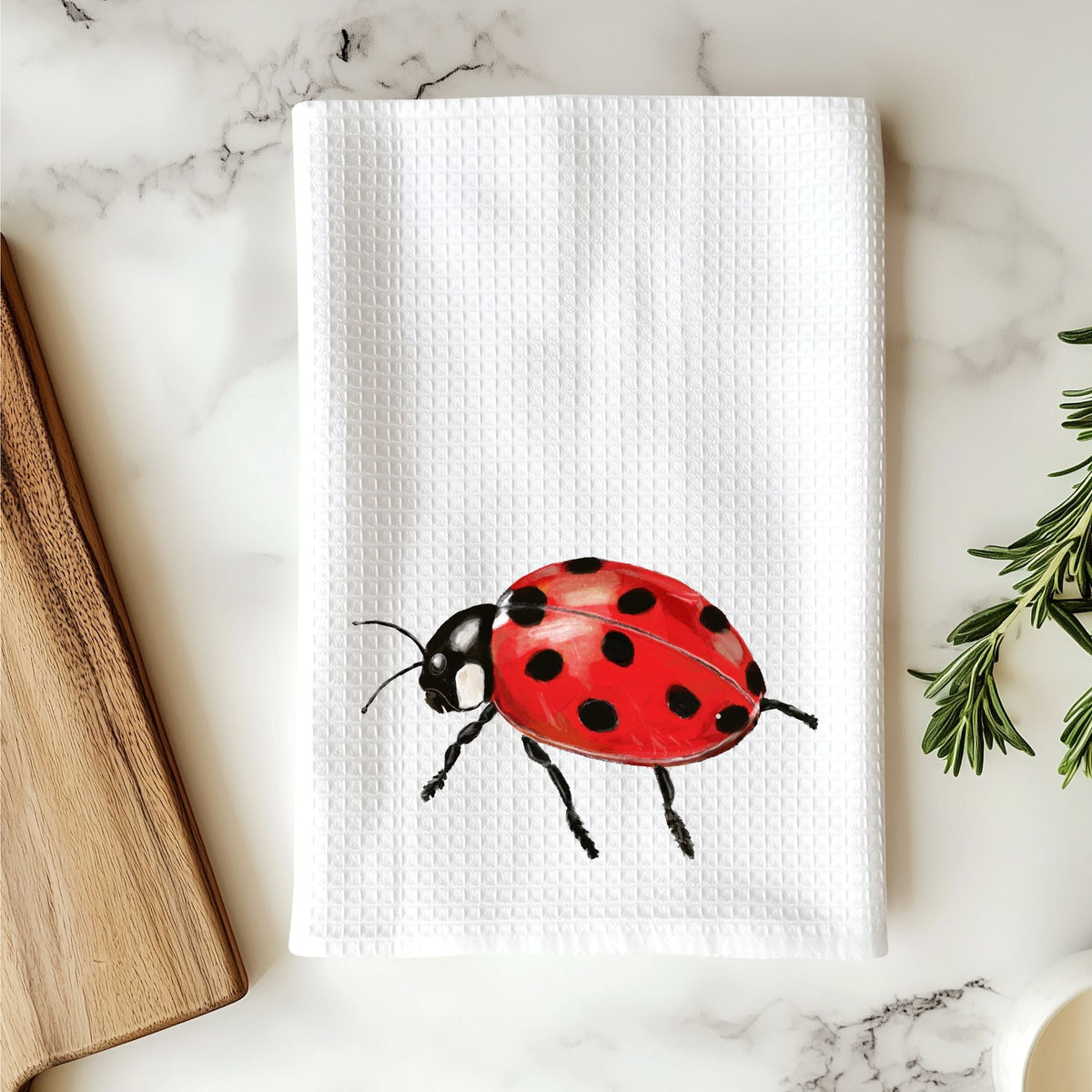 Ladybug Kitchen Towel - MerikaArt