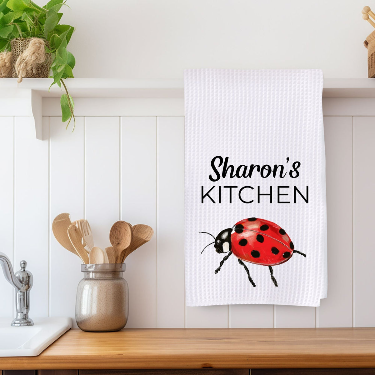 Ladybug Kitchen Towel - MerikaArt