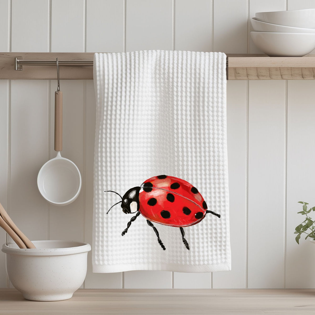 Ladybug Kitchen Towel - MerikaArt