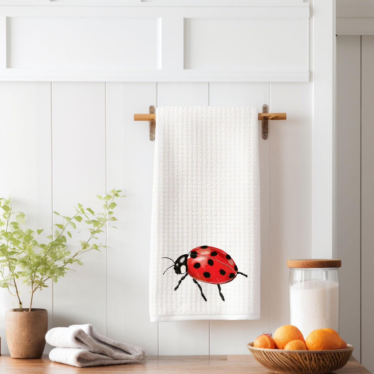 Ladybug Kitchen Towel - MerikaArt
