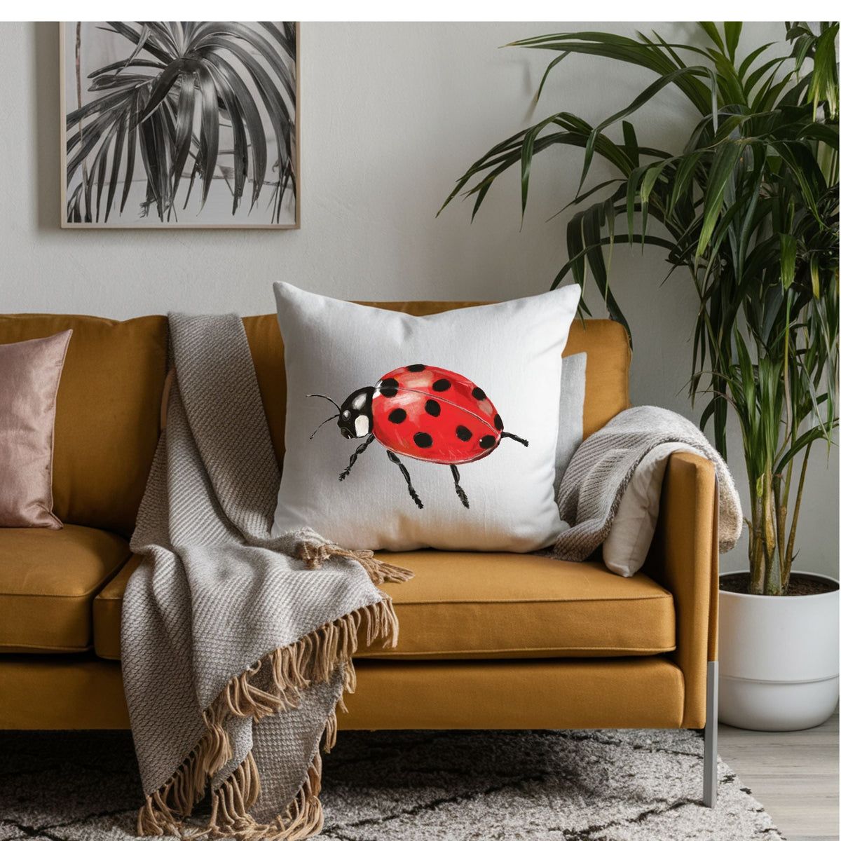 Ladybug Pillow - MerikaArt