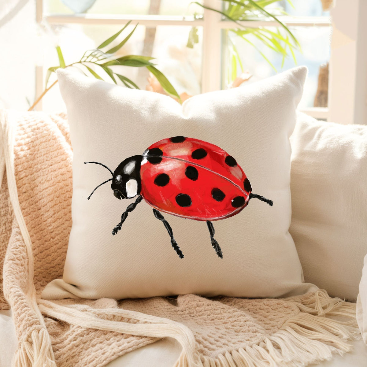Ladybug Pillow - MerikaArt