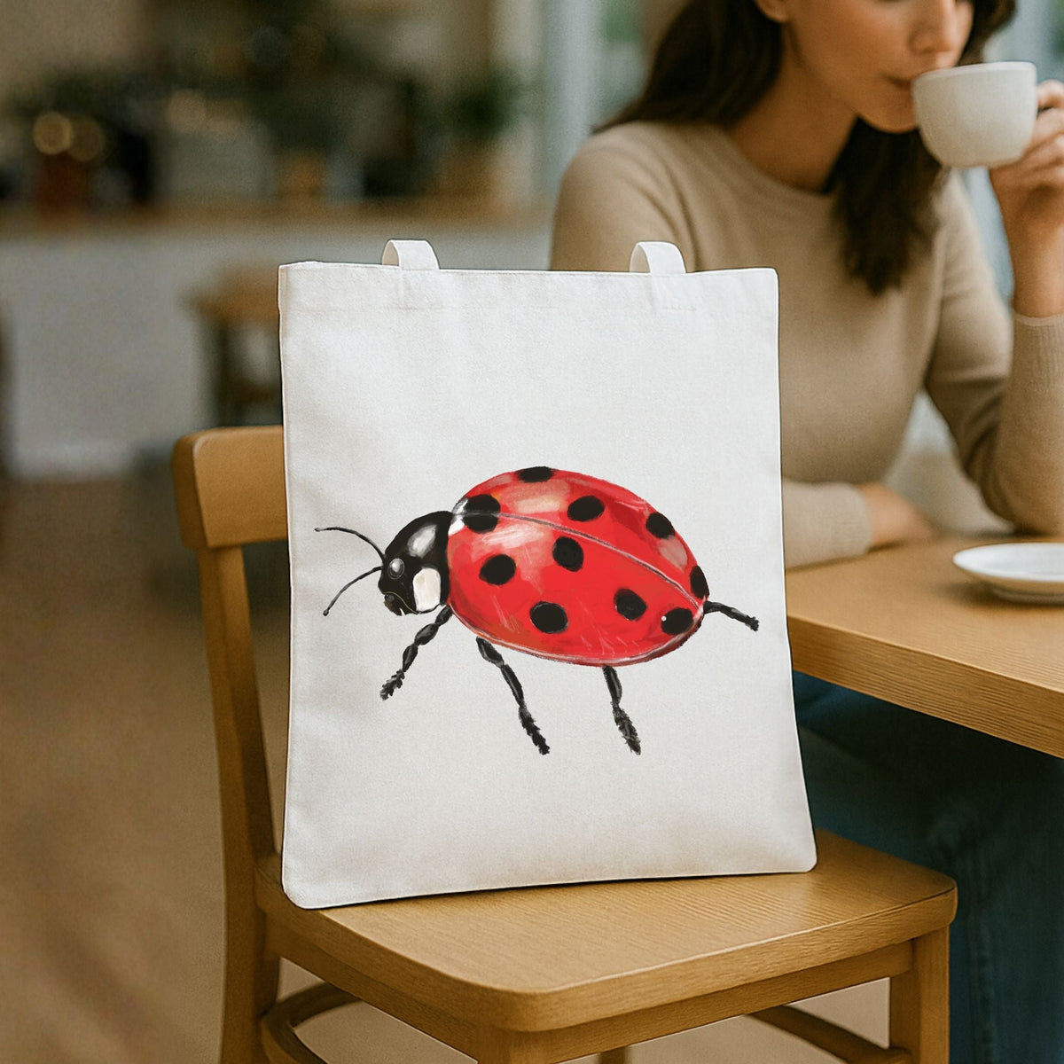 Ladybug Tote Bag - MerikaArt