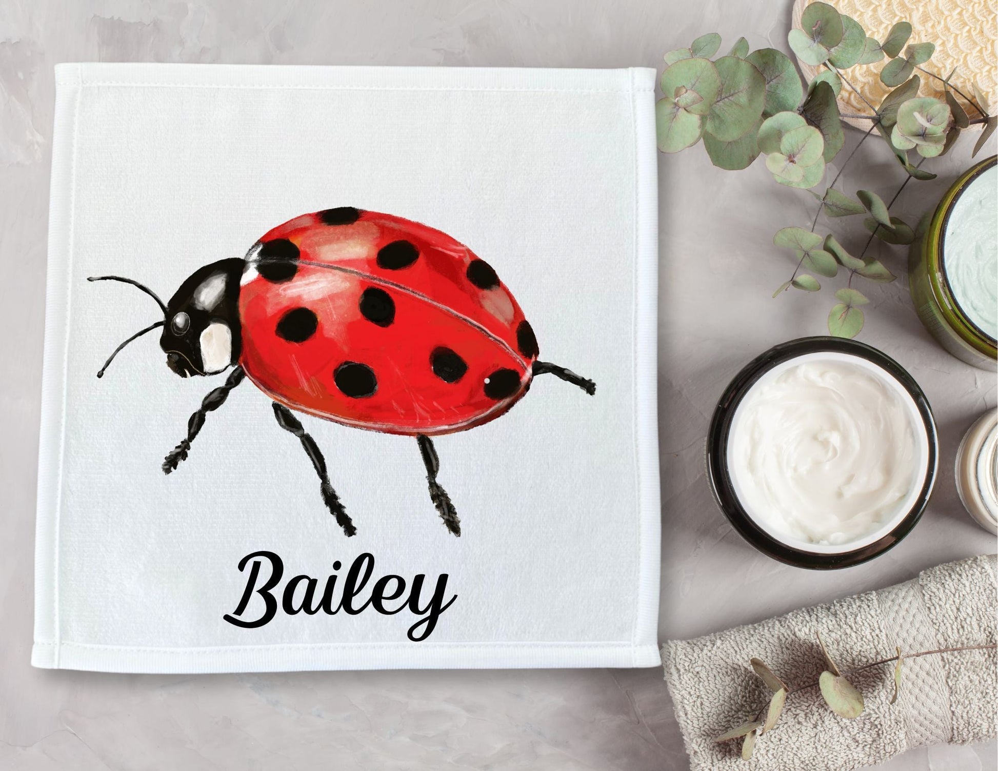 Ladybug Washcloth - MerikaArt