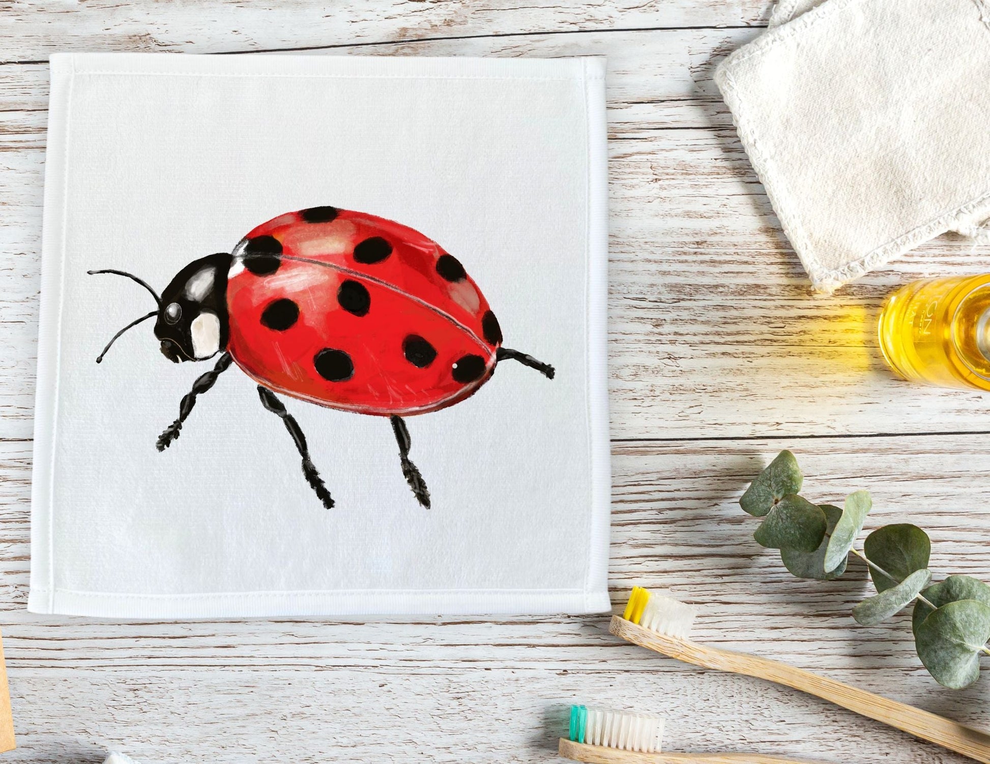 Ladybug Washcloth - MerikaArt