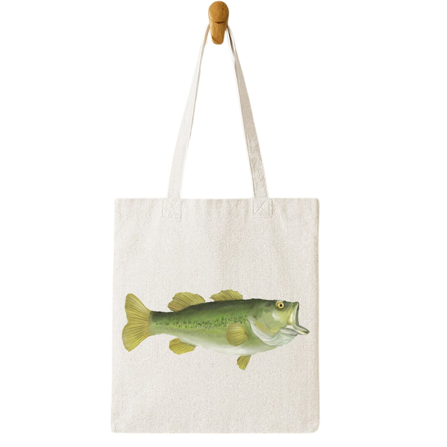 Large Mouth Bass Canvas Tote Bag - MerikaArt