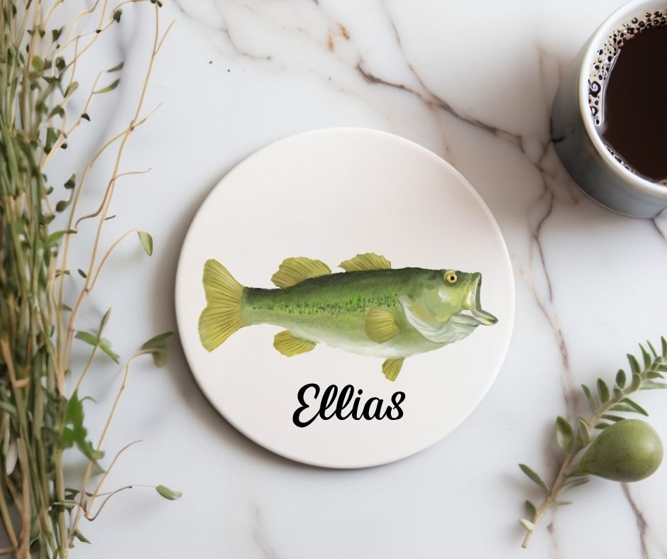 Largemouth Bass Ceramic Coaster - MerikaArt
