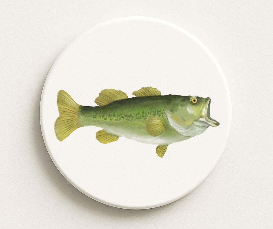 Largemouth Bass Ceramic Coaster - MerikaArt