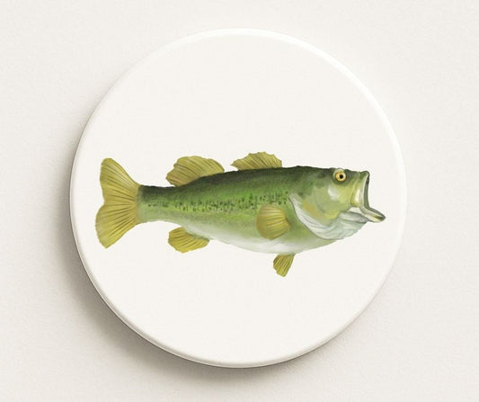 Largemouth Bass Ceramic Coaster - MerikaArt