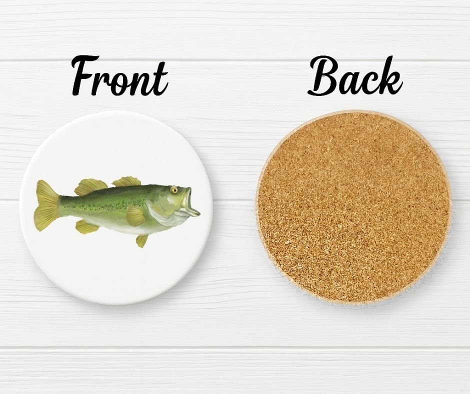 Largemouth Bass Ceramic Coaster - MerikaArt