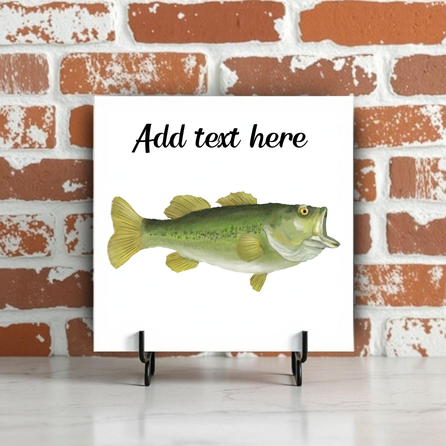 Largemouth Bass Ceramic Tile – Handcrafted Fishing Decor - MerikaArt