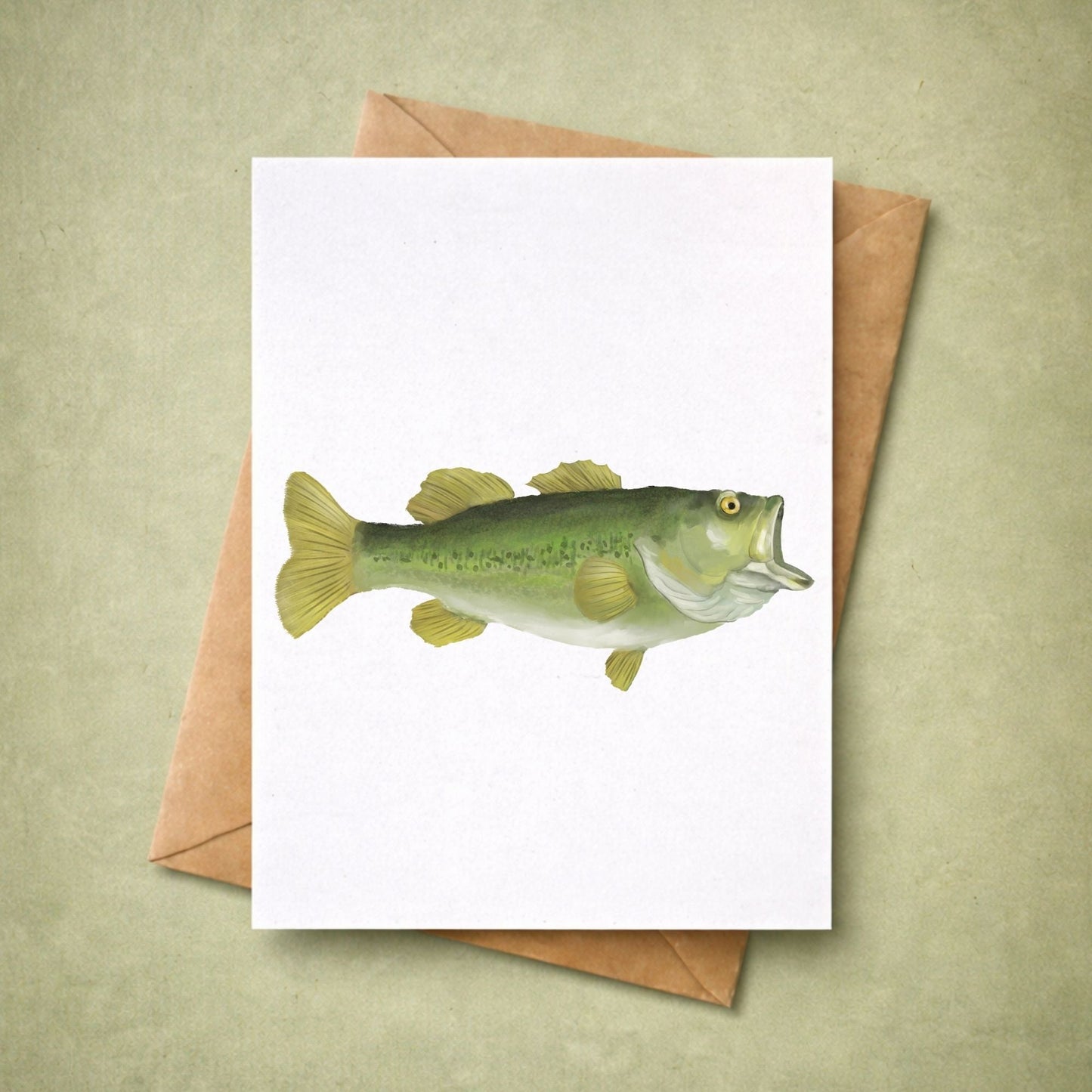 Largemouth Bass Fish Postcard - MerikaArt