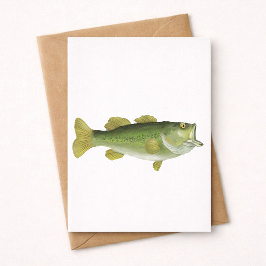 Largemouth Bass Fish Postcard - MerikaArt