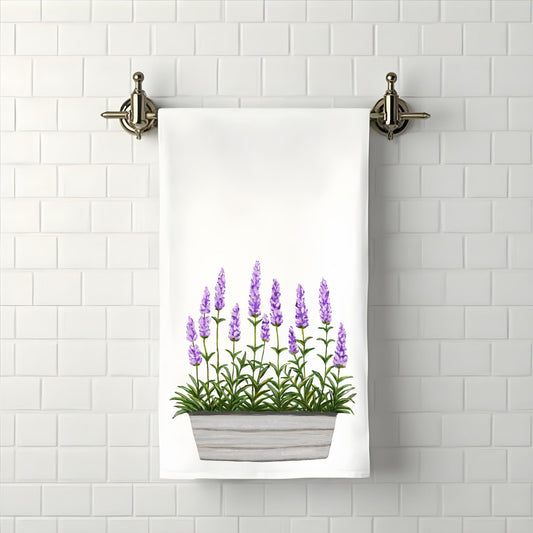 Lavender Planter Bathroom Towel - MerikaArt