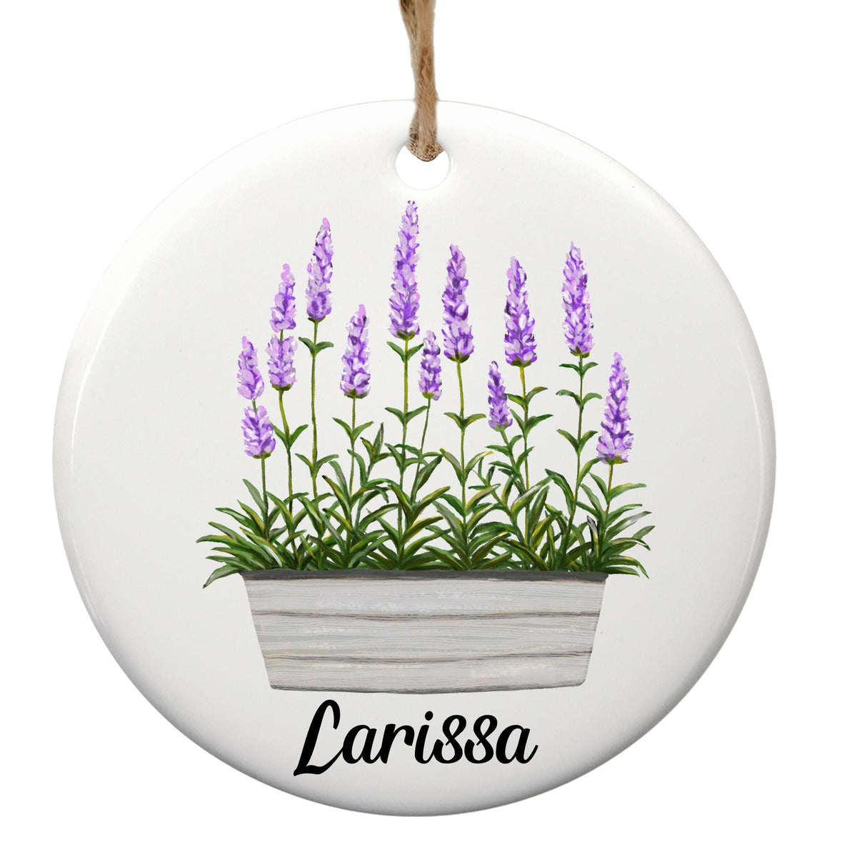 Lavender Planter Ceramic Ornament - MerikaArt