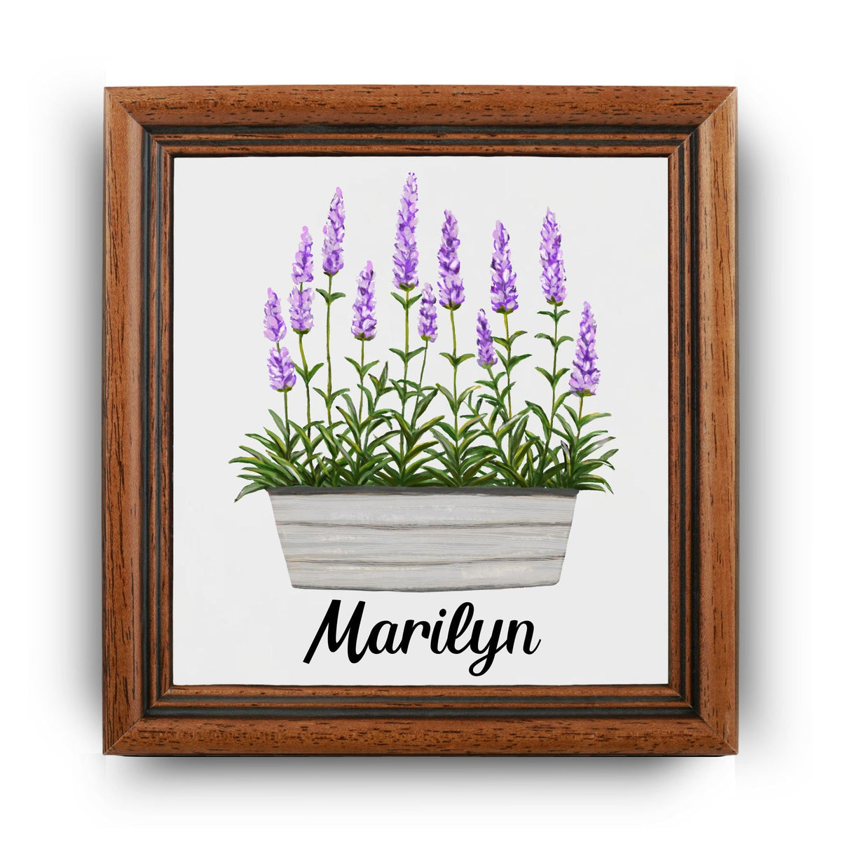Lavender Planter Ceramic Tile - MerikaArt