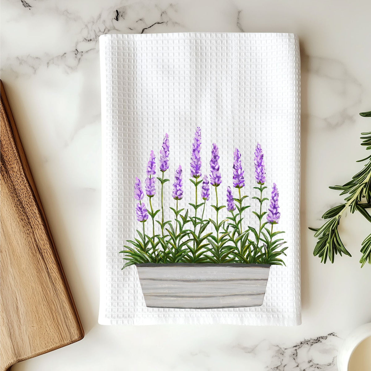 Lavender Planter Kitchen Towel - MerikaArt