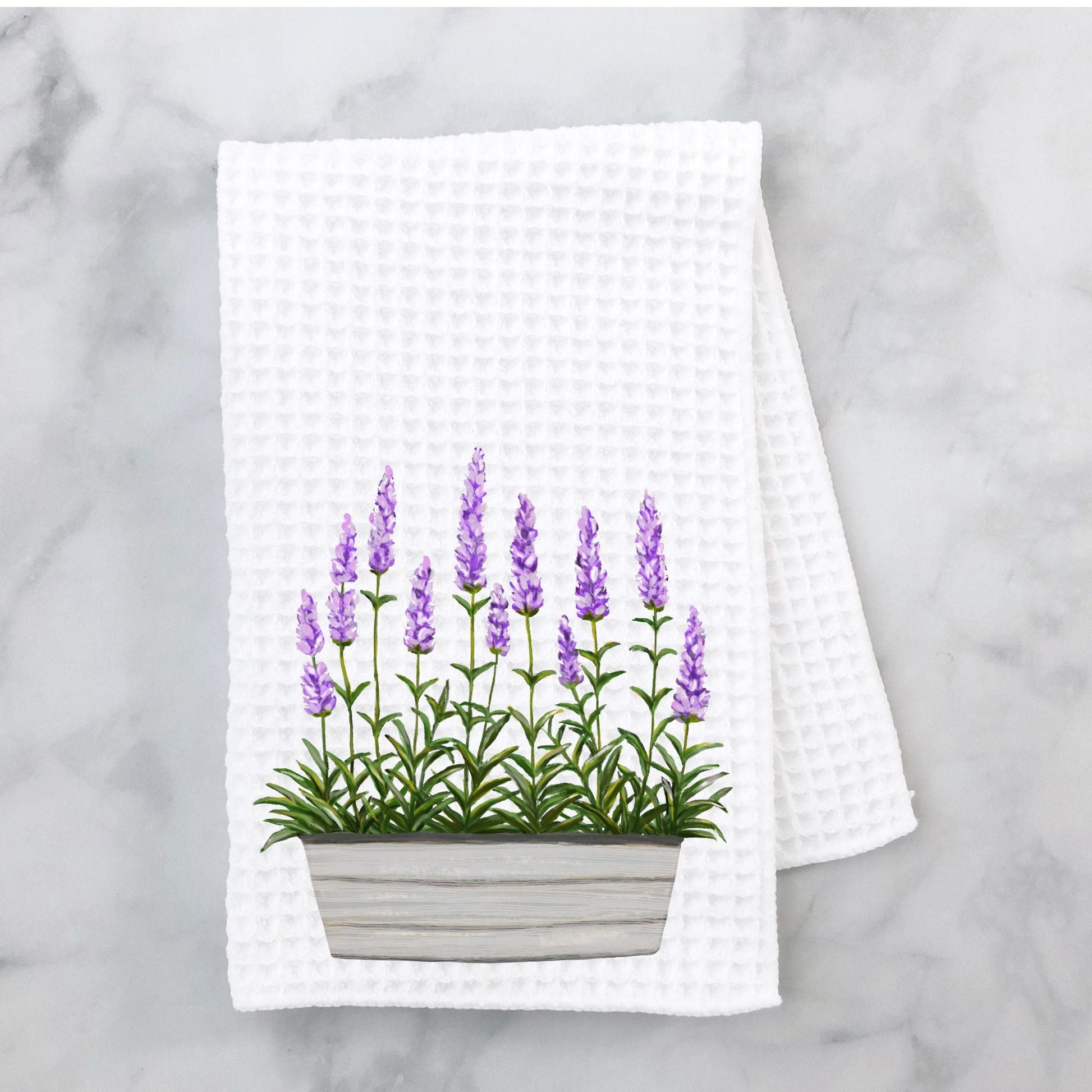 Lavender Planter Kitchen Towel - MerikaArt