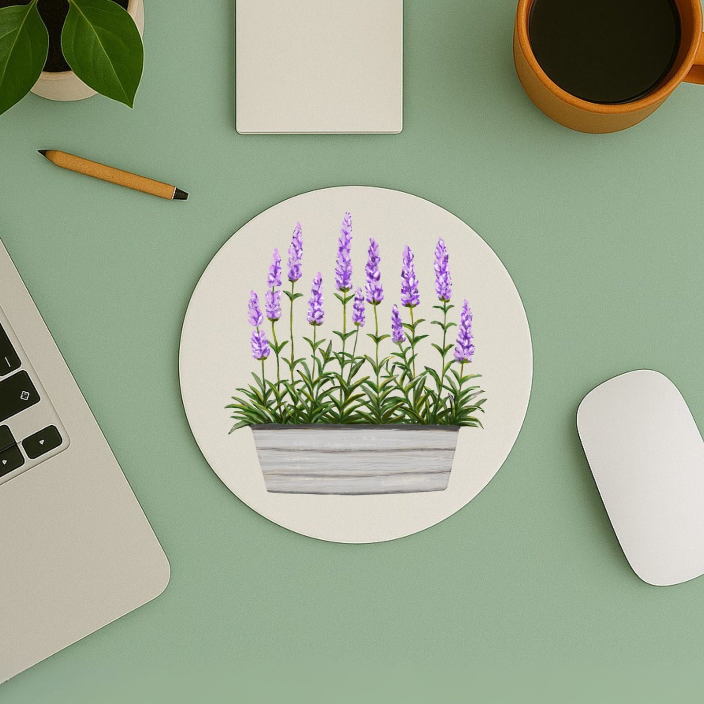 Lavender Planter Mousepad - MerikaArt
