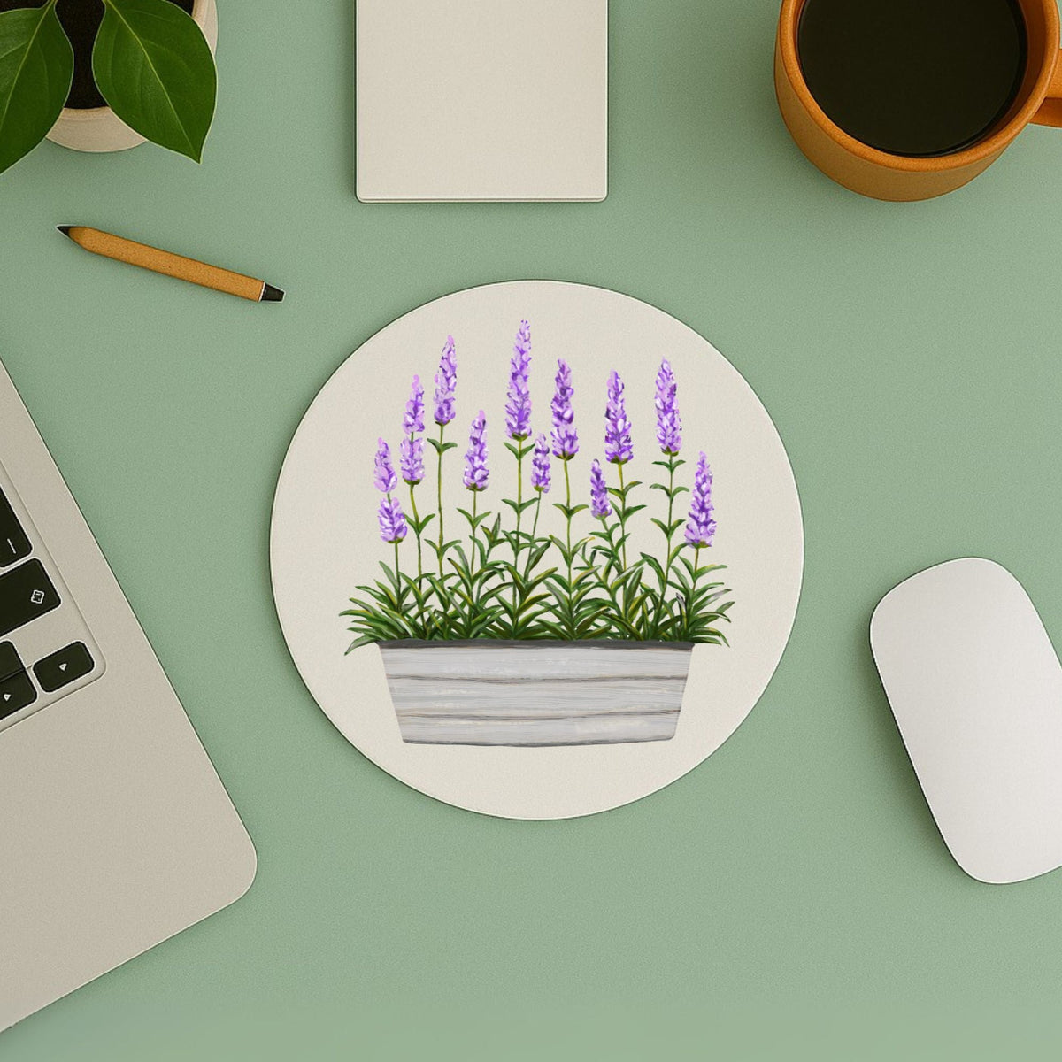 Lavender Planter Mousepad - MerikaArt