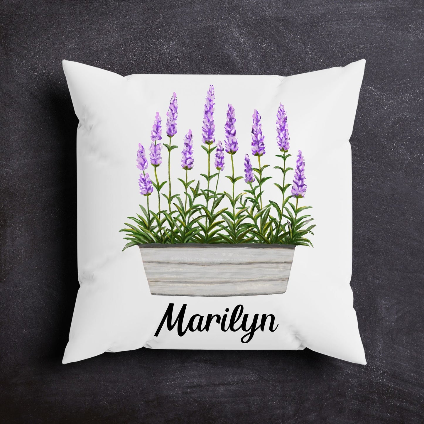 Lavender Planter Throw Pillow - MerikaArt