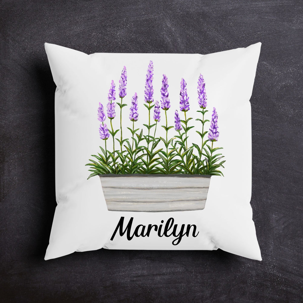 Lavender Planter Throw Pillow - MerikaArt