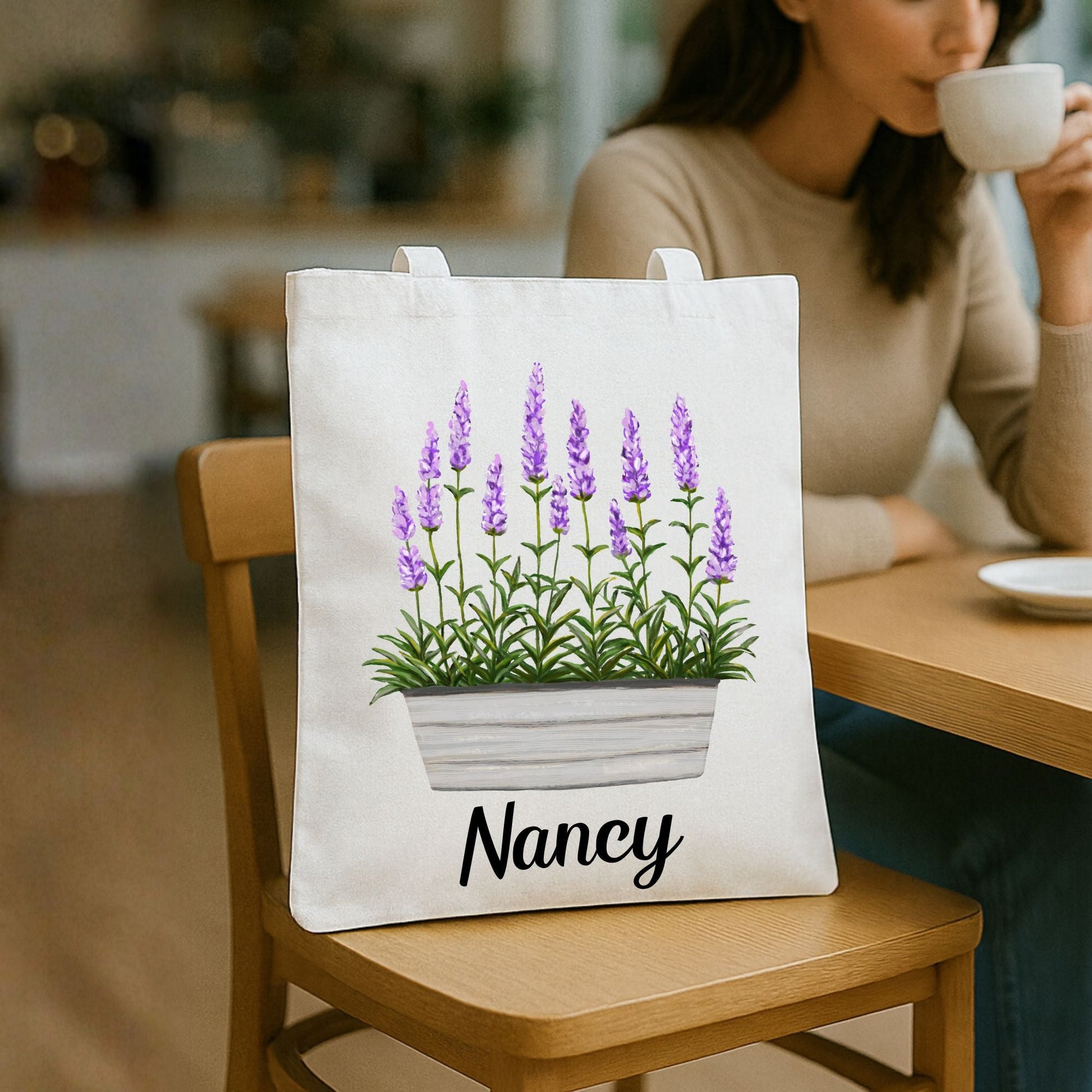 Lavender Planter Tote Bag - MerikaArt