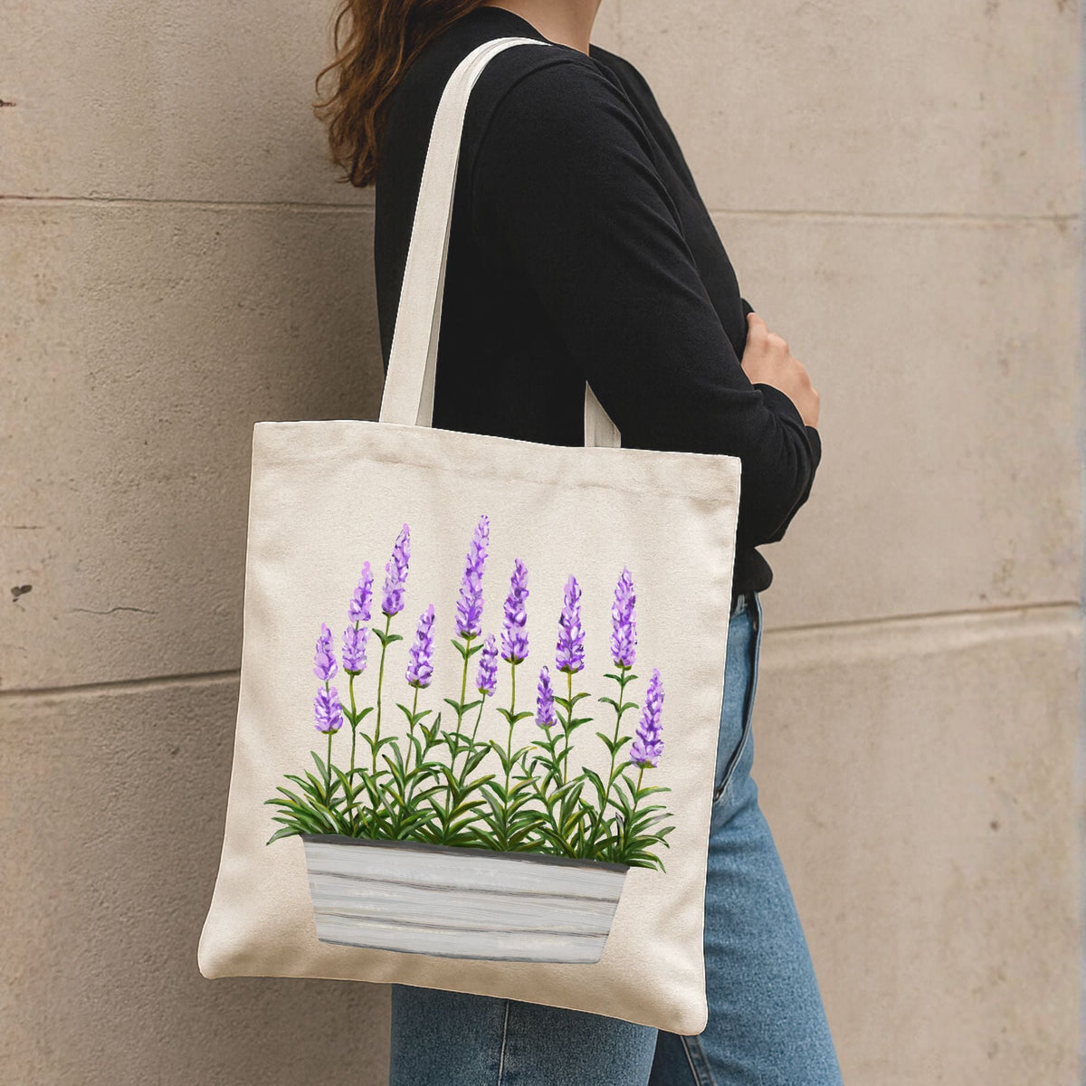 Lavender Planter Tote Bag - MerikaArt