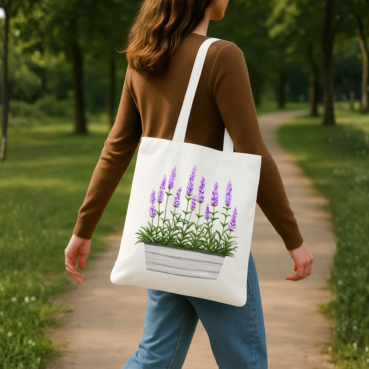 Lavender Planter Tote Bag - MerikaArt