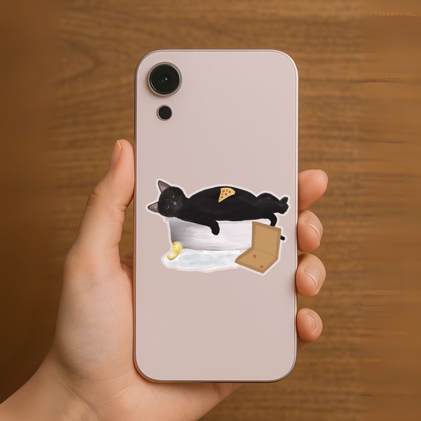 Lazy Black Cat Sticker - MerikaArt