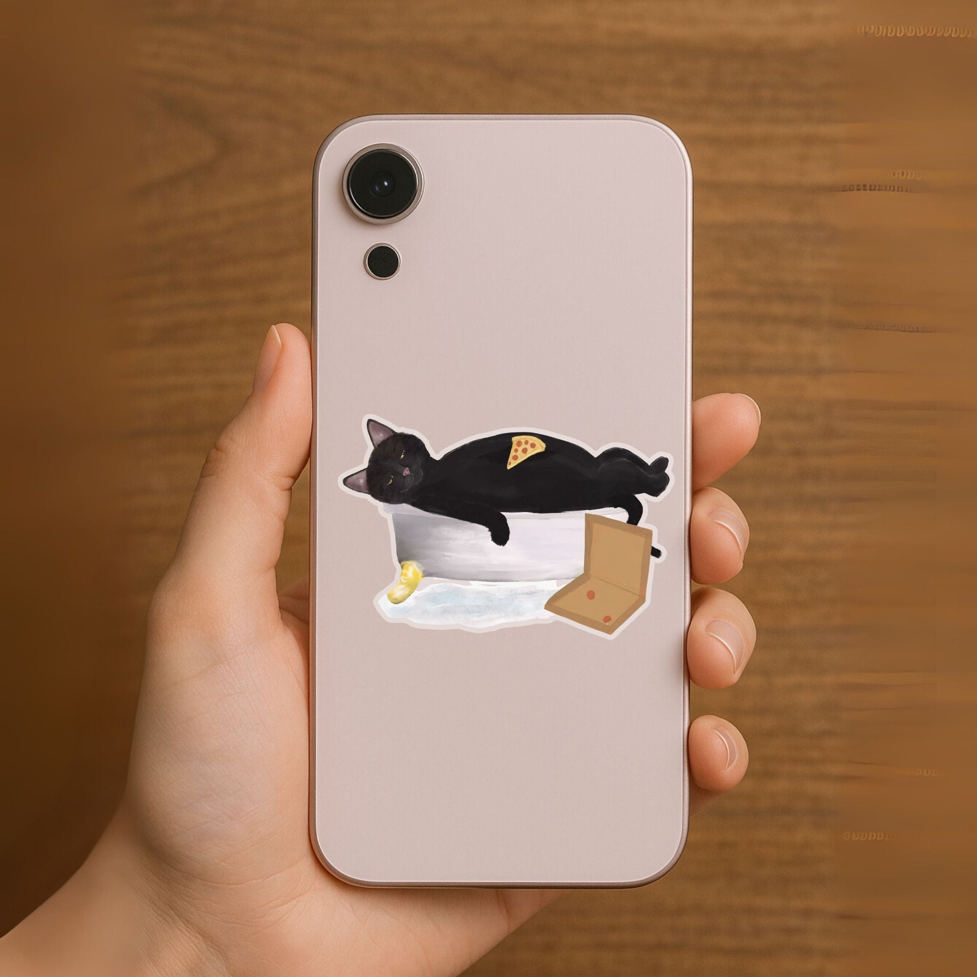 Lazy Black Cat Sticker - MerikaArt