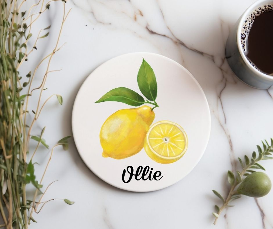 Lemon Ceramic Coaster - MerikaArt