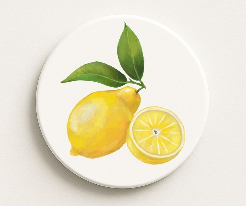 Lemon Ceramic Coaster - MerikaArt