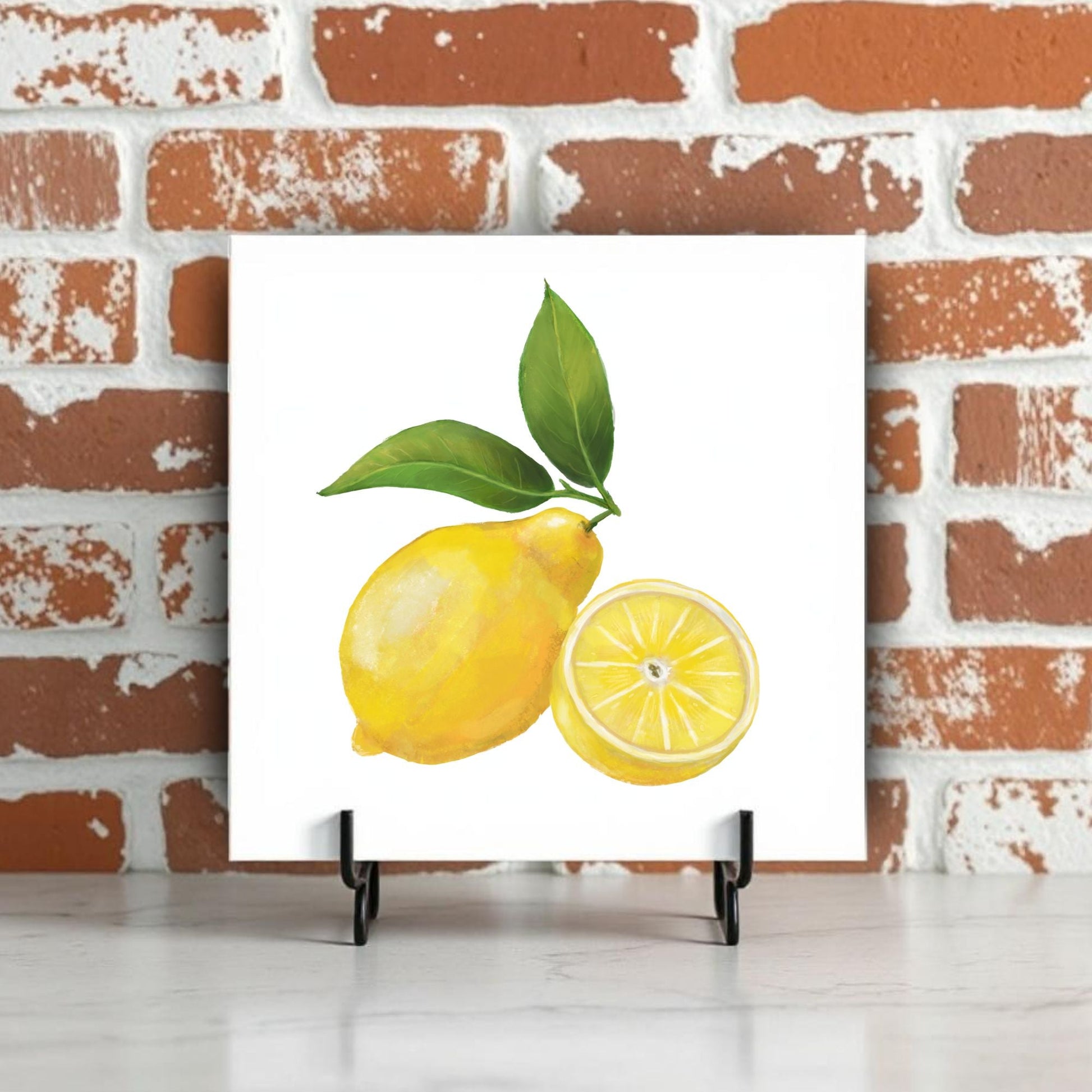 Lemon Ceramic Tile – Fresh and Vibrant Handmade Art - MerikaArt