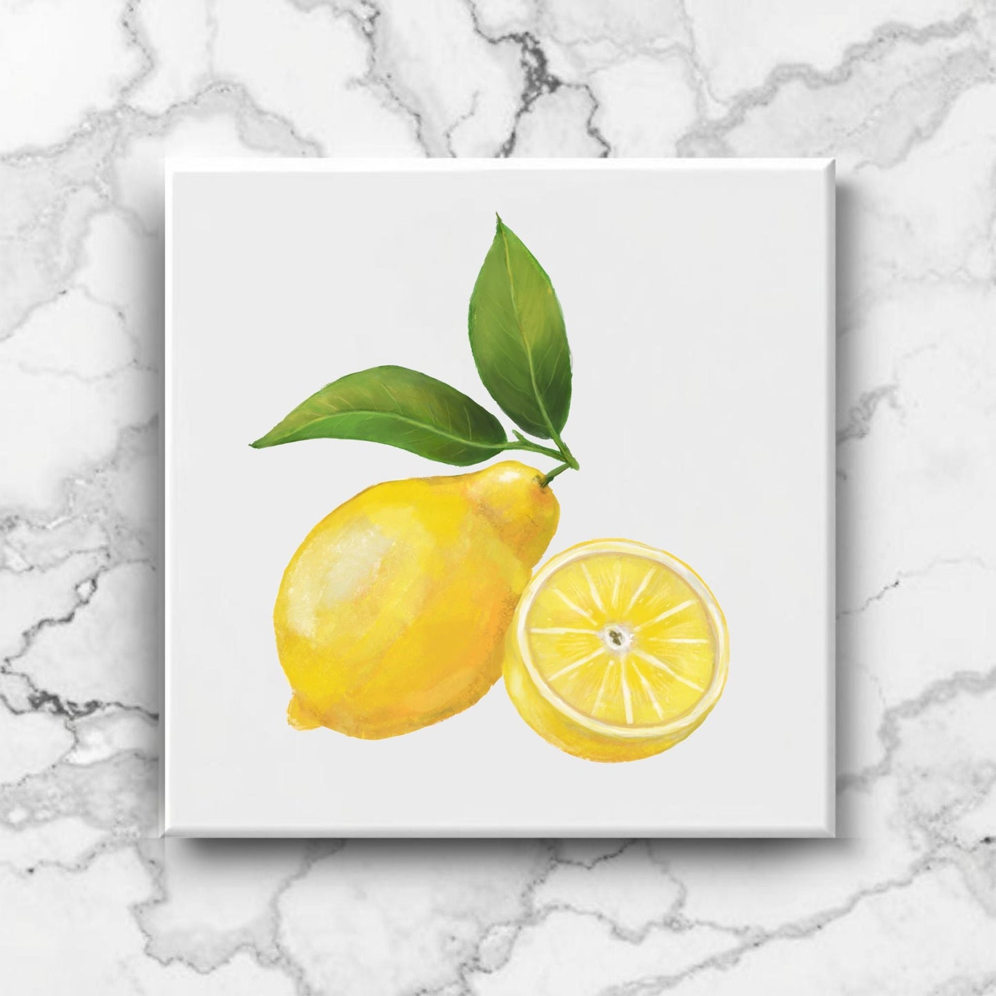 Lemon Ceramic Tile – Fresh and Vibrant Handmade Art - MerikaArt