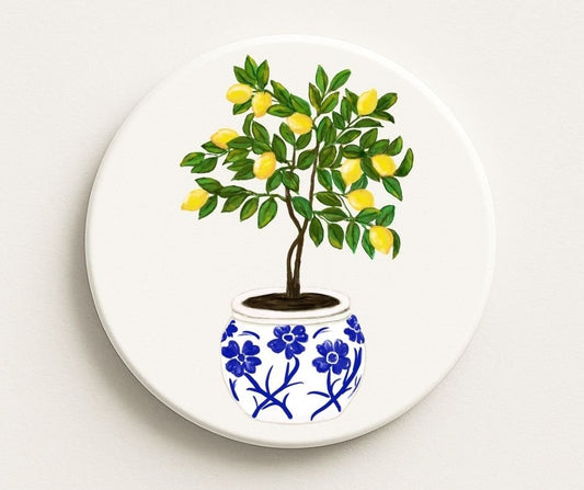 Lemon Tree Ceramic Coaster - MerikaArt