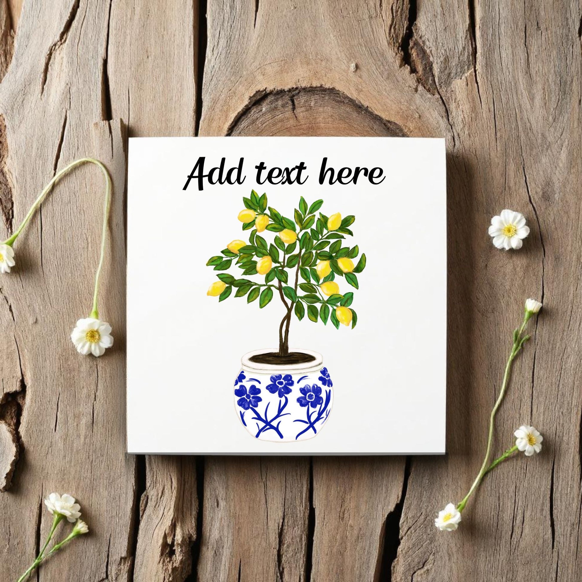 Lemon Tree Ceramic Tile – Handcrafted Home Decor - MerikaArt