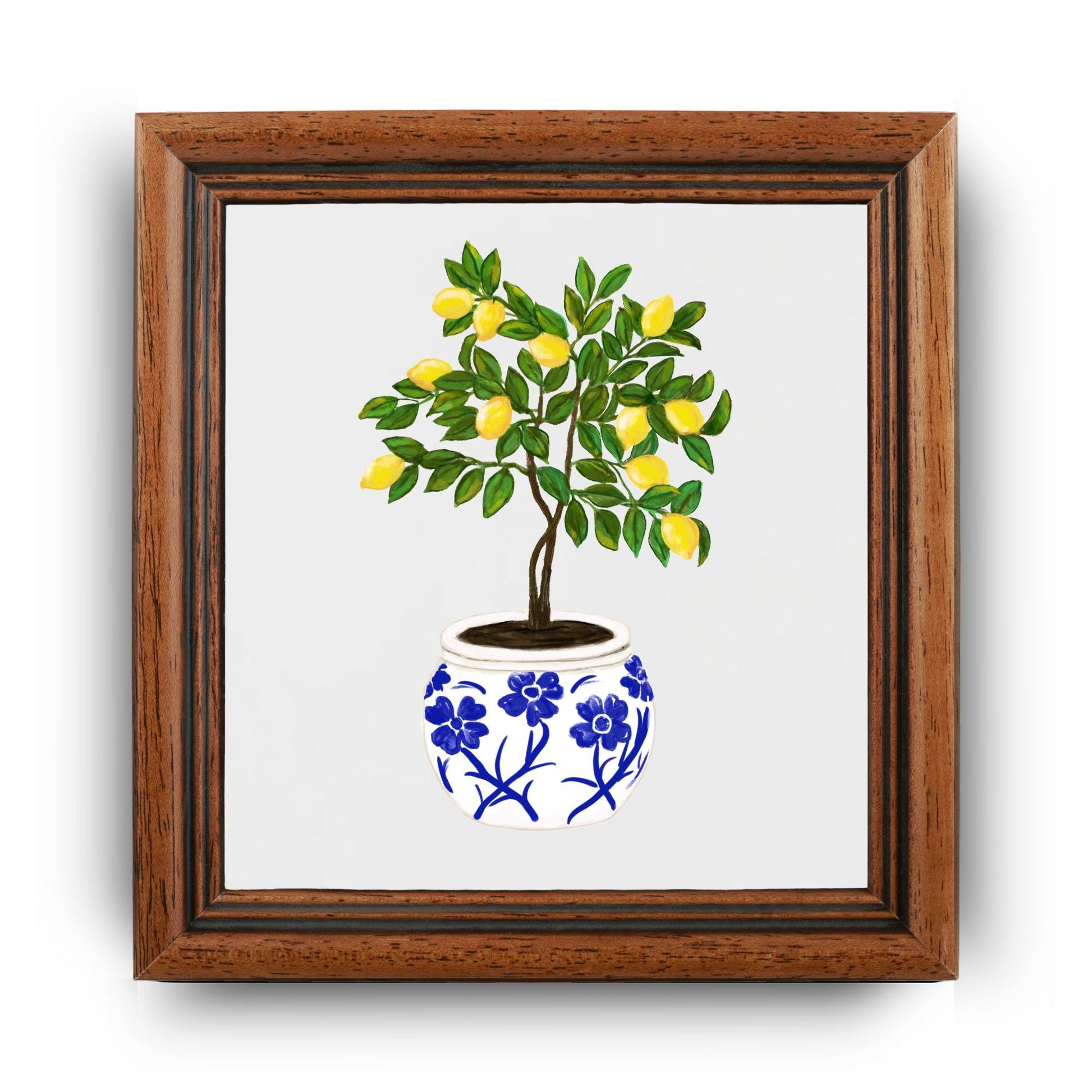 Lemon Tree Ceramic Tile – Handcrafted Home Decor - MerikaArt