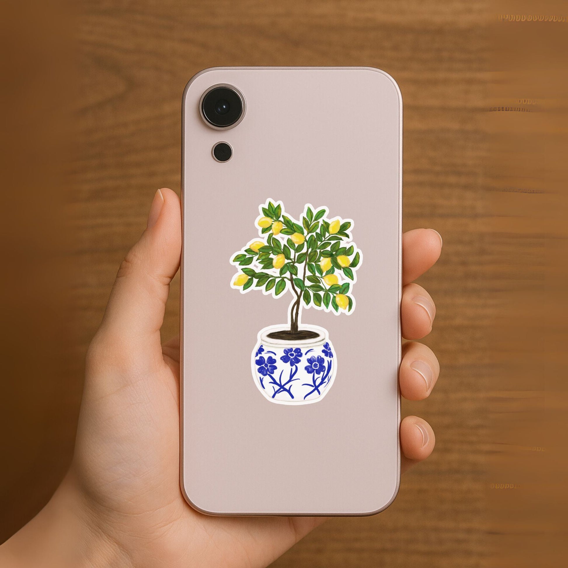 Lemon Tree in Ceramic Pot Vinyl Sticker - MerikaArt