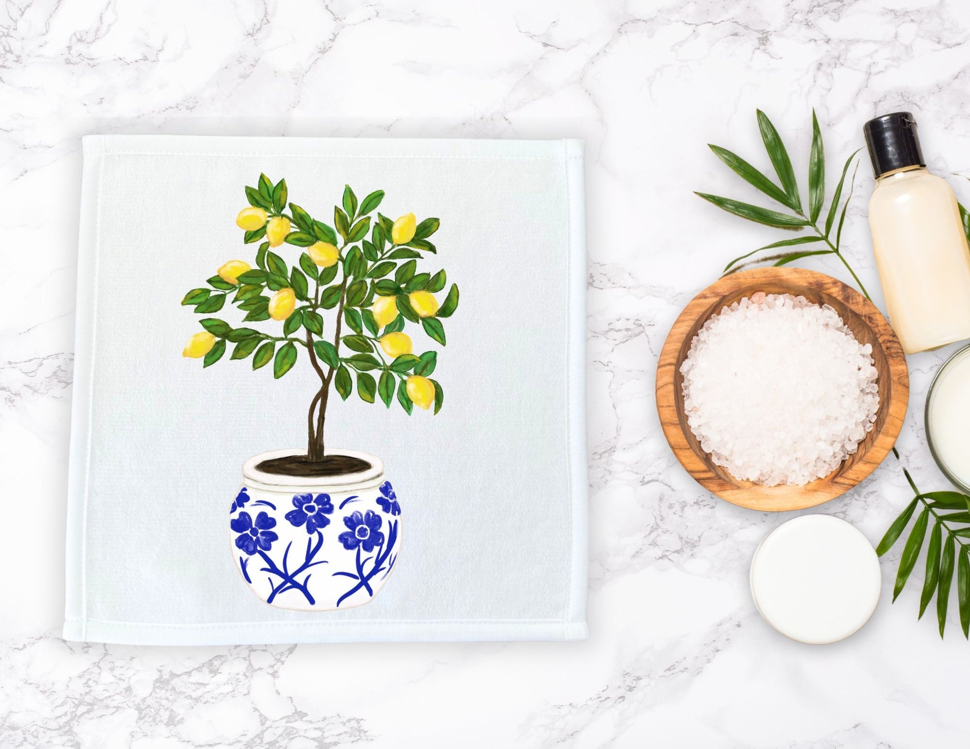 Lemon Tree Washcloth - MerikaArt