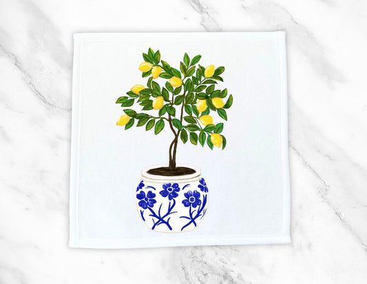 Lemon Tree Washcloth - MerikaArt