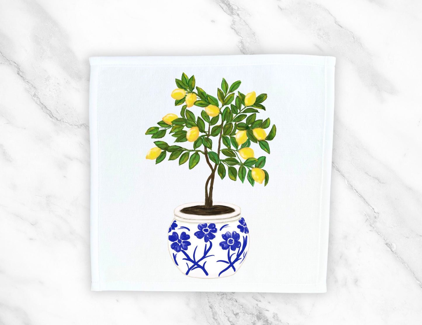 Lemon Tree Washcloth - MerikaArt