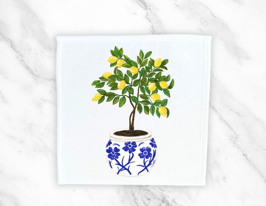 Lemon Tree Washcloth - MerikaArt