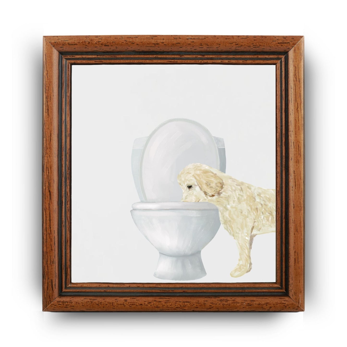 Light Cream Dog Ceramic Tile - MerikaArt