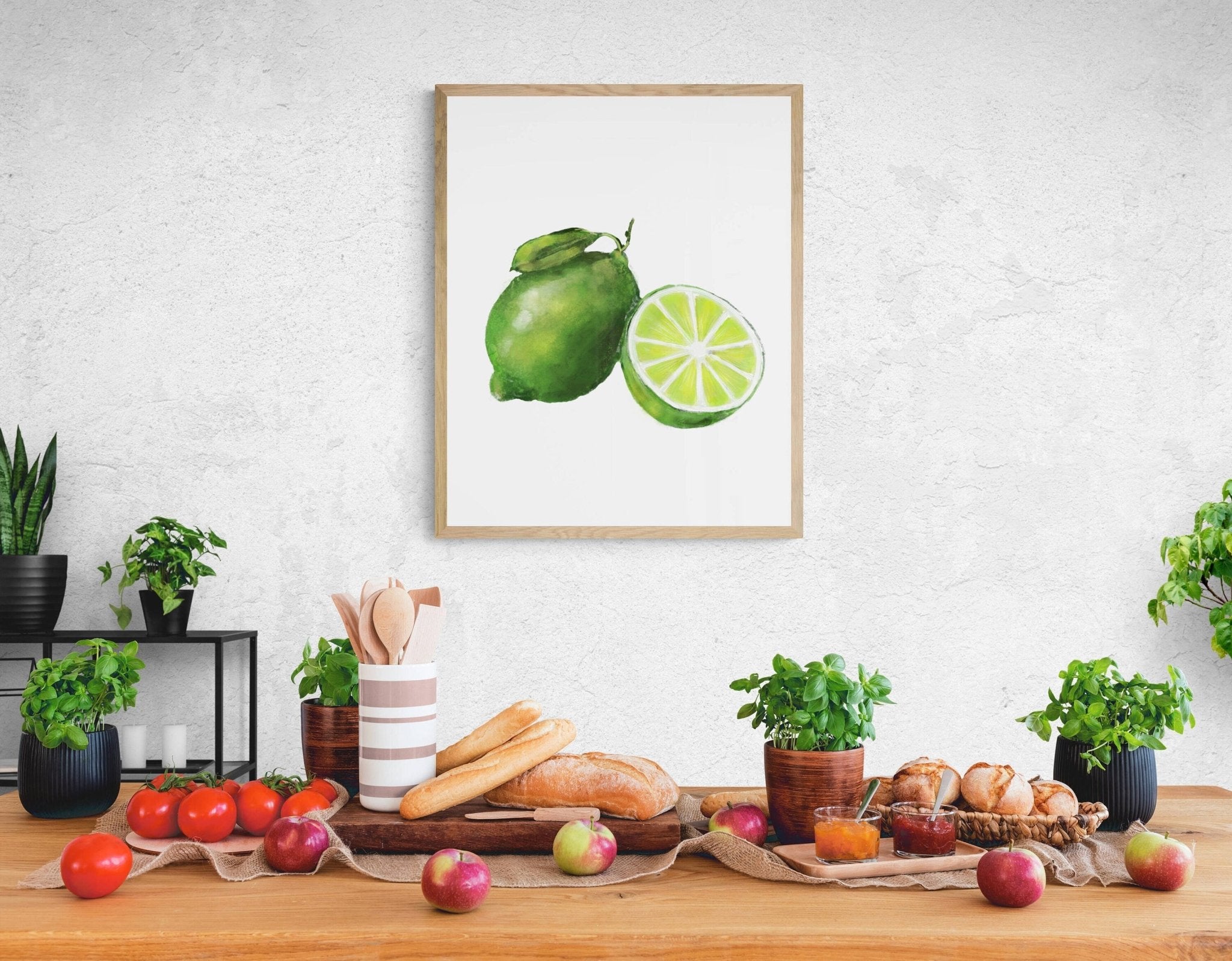 Tomatos buy and Lime 6x4.5 Original Art