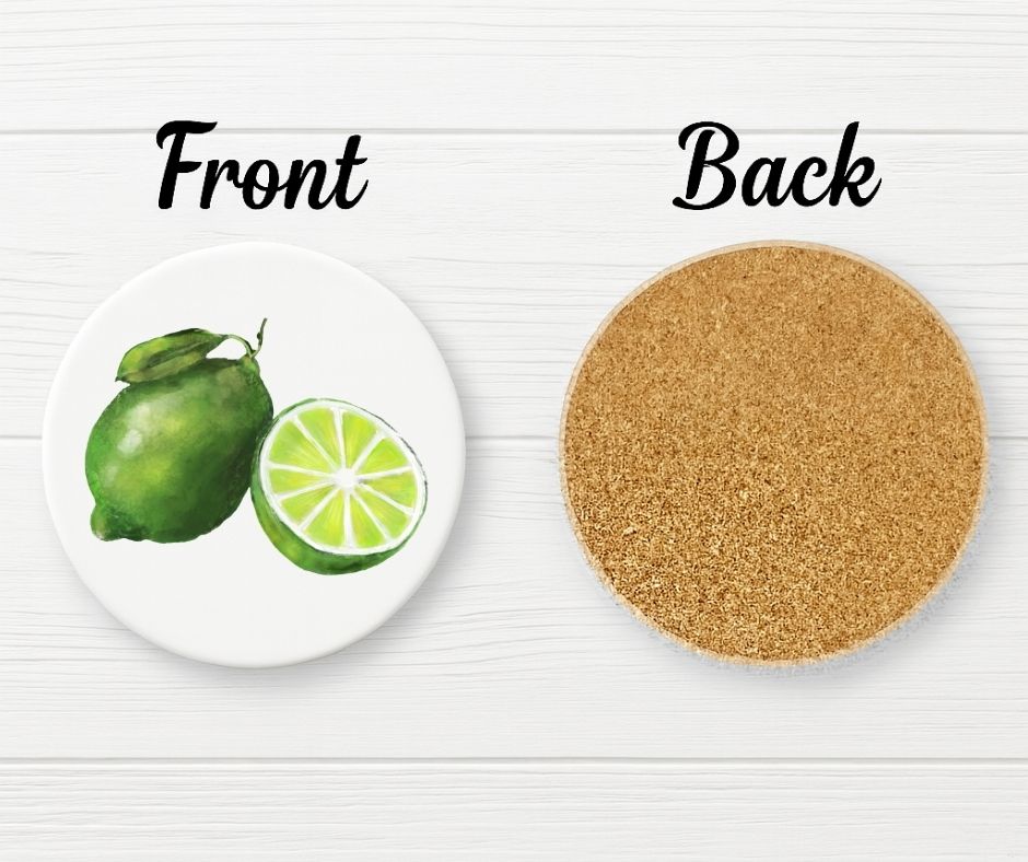 Lime Ceramic Coaster - MerikaArt