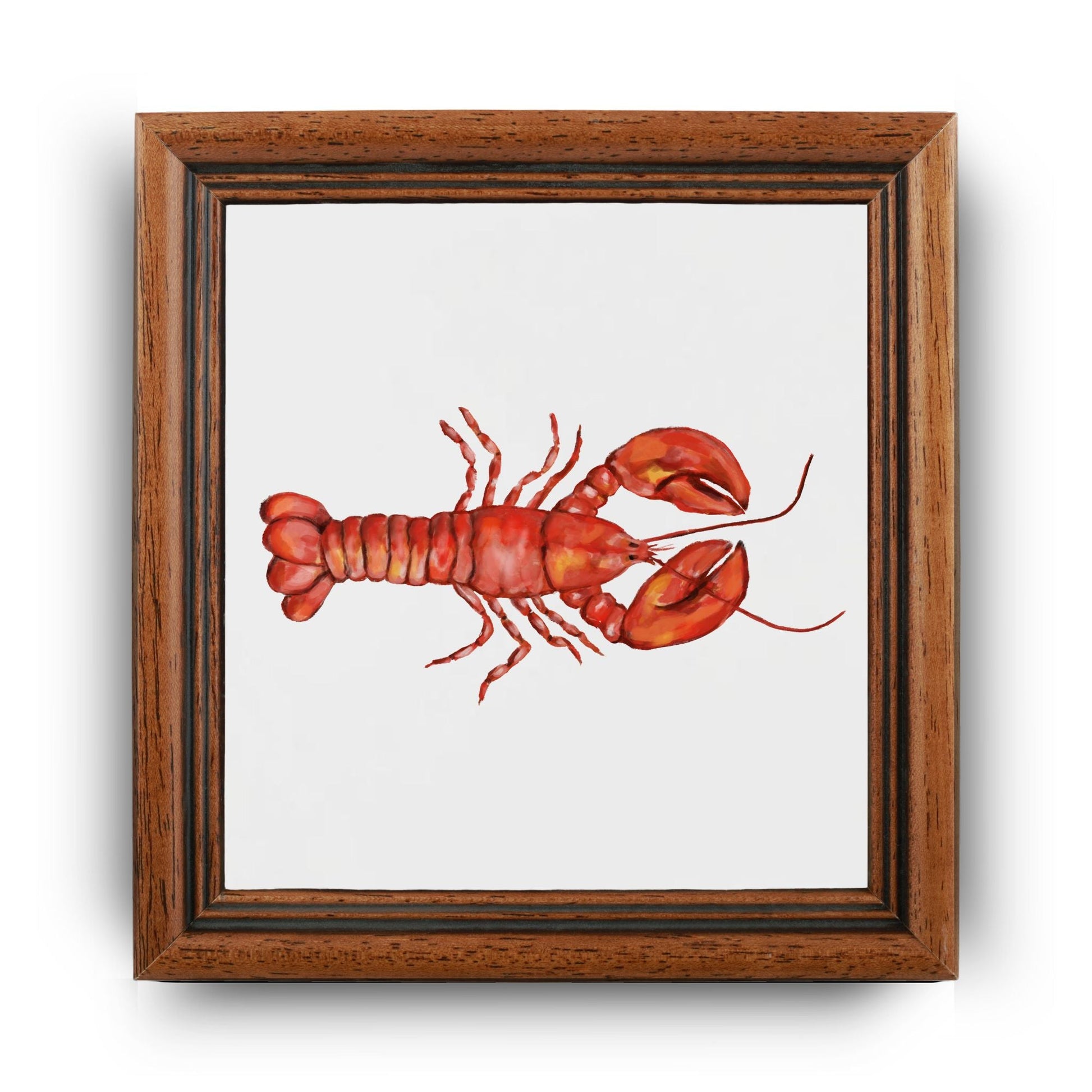 Lobster Ceramic Tile – Handcrafted Coastal Kitchen Decor - MerikaArt