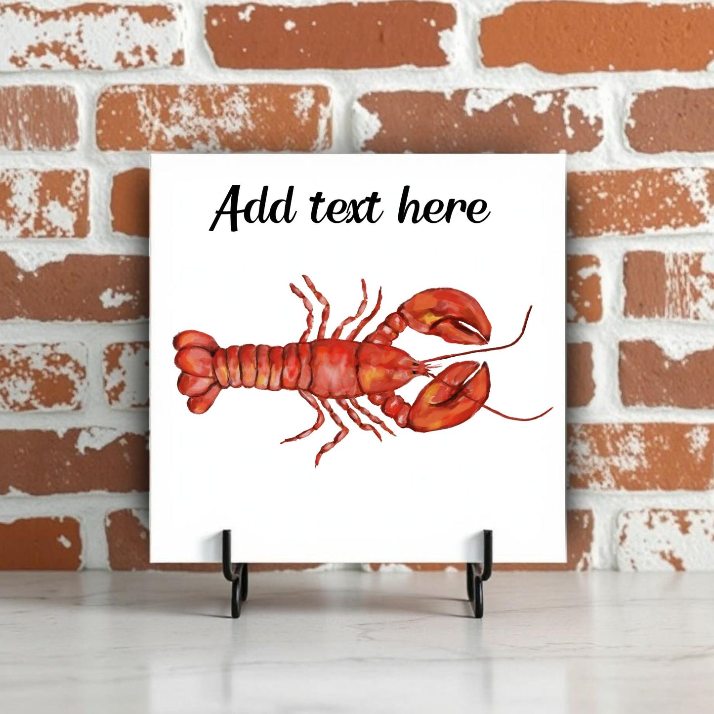 Lobster Ceramic Tile – Handcrafted Coastal Kitchen Decor - MerikaArt