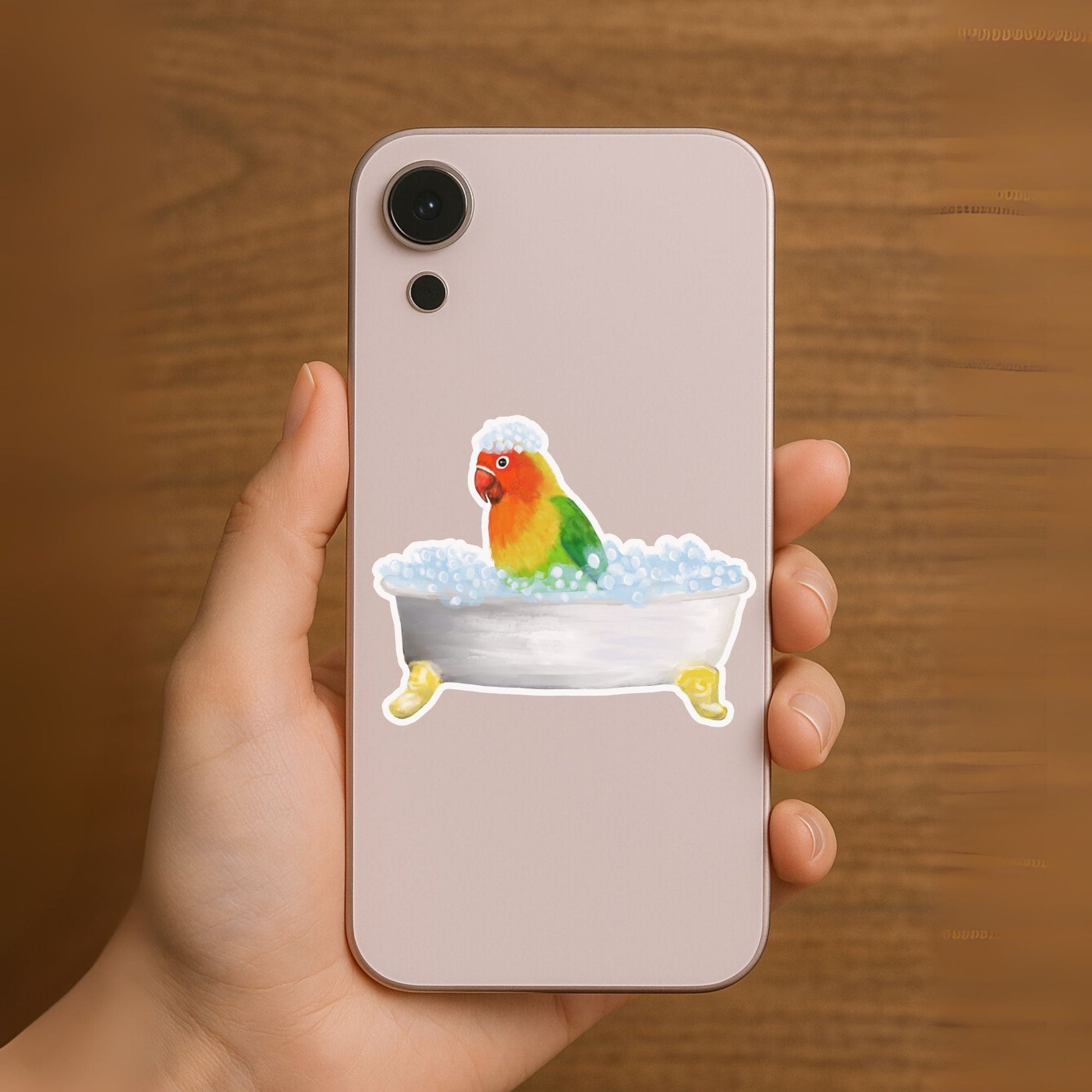 Lovebird Bath Time Vinyl Sticker - MerikaArt