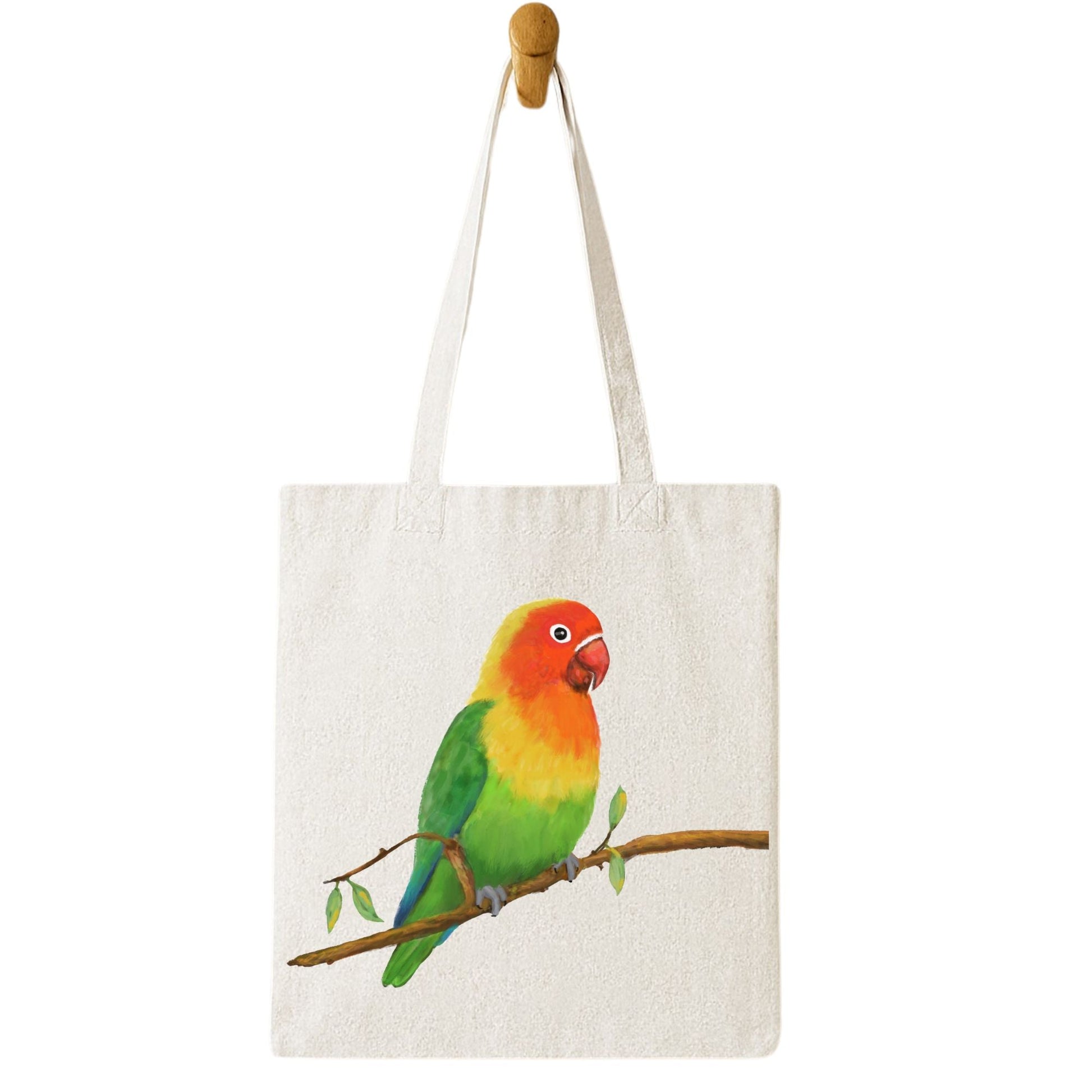 Lovebird Canvas Tote Bag - MerikaArt